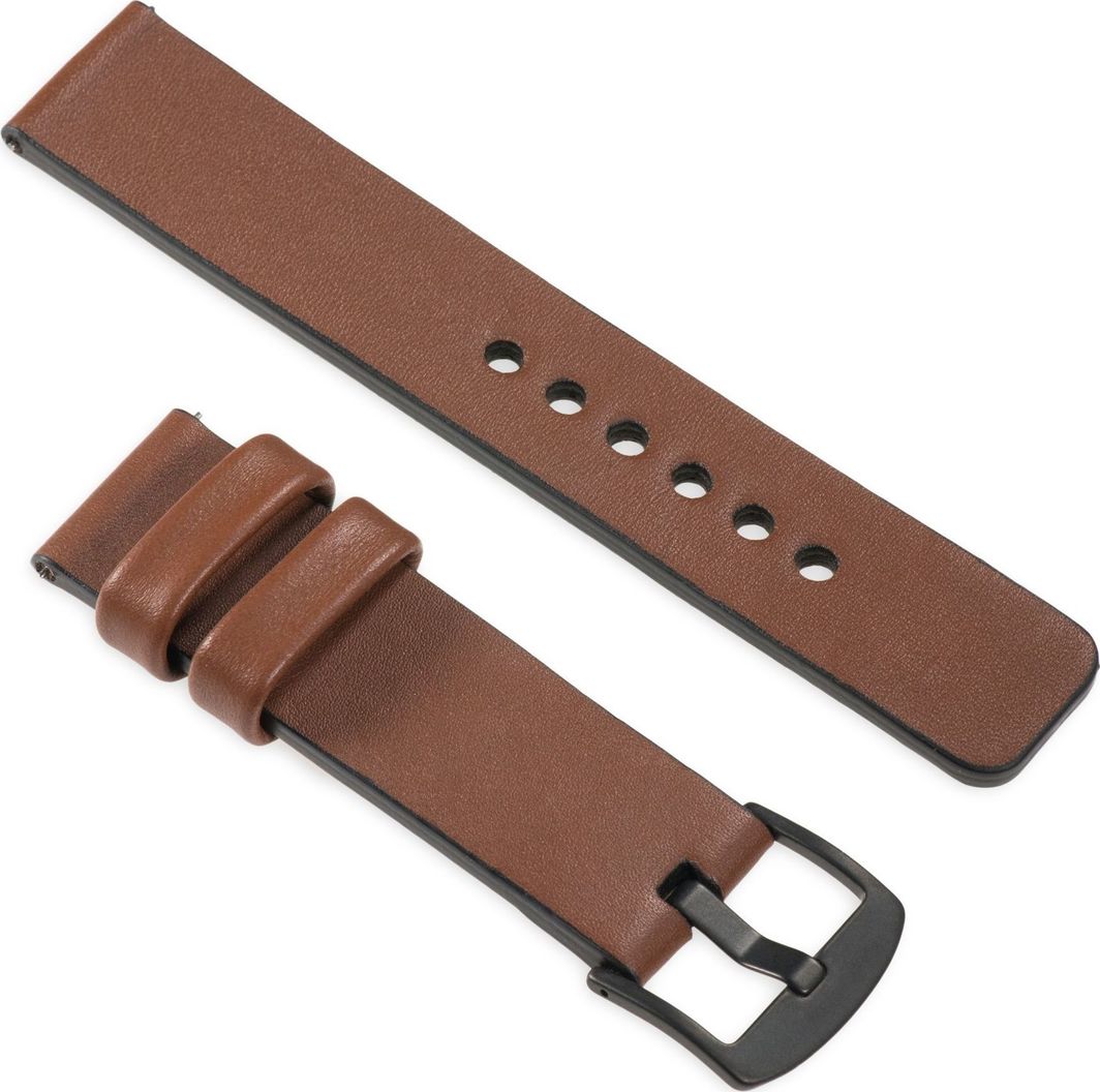 moVear Polski Elegancki Skórzany pasek 26mm rozmiar M/L do zegarka / smartwatcha | Brązowy moVear uBand S1 Standard 1