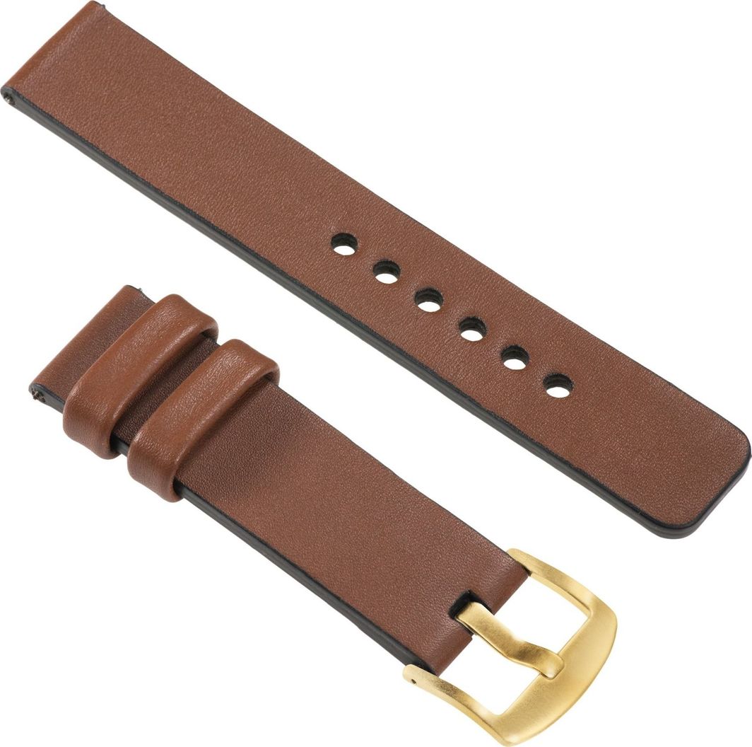 moVear Polski Elegancki Skórzany pasek 26mm rozmiar M/L do zegarka / smartwatcha | Brązowy moVear uBand S1 Standard 1