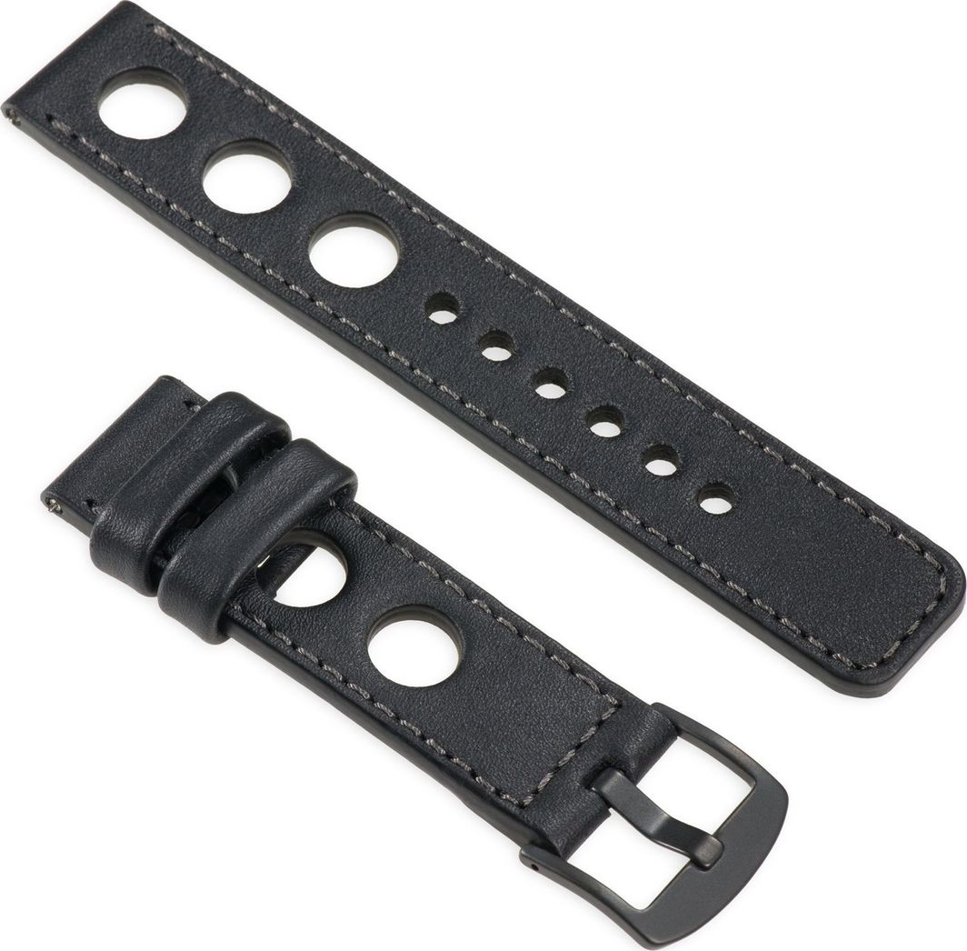 moVear Polski Elegancki Skórzany pasek 22mm, rozmiar M/L do zegarka / smartwatcha | Czarny moVear uBand R1 Standard 1