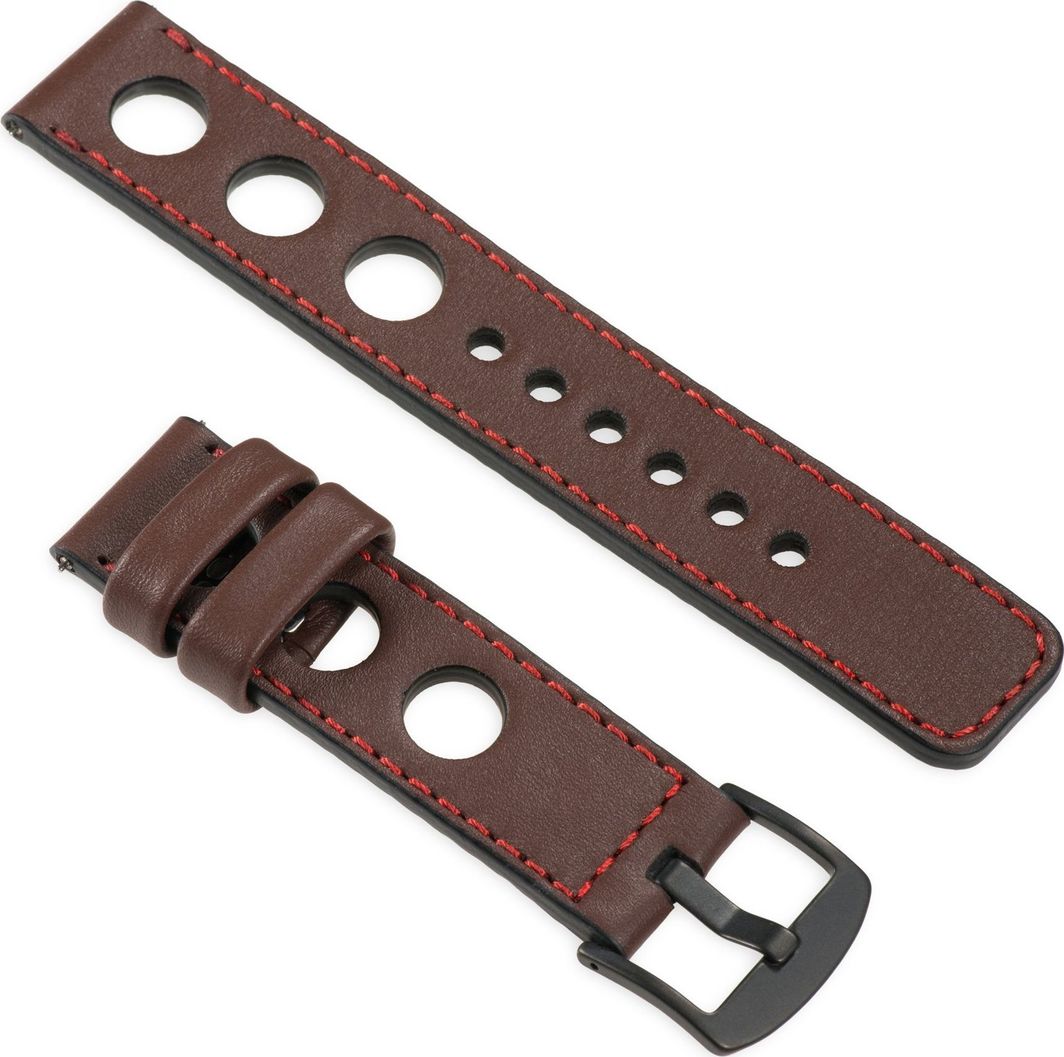 moVear Polski Elegancki Skórzany pasek 22mm, rozmiar M/L do zegarka / smartwatcha | Brązowy moVear uBand R1 Standard 1