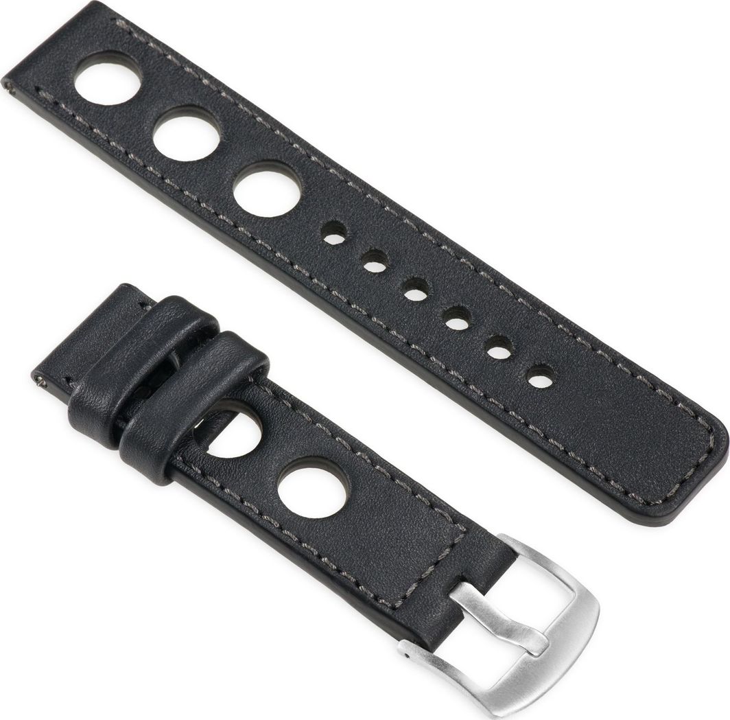 moVear Polski Elegancki Skórzany pasek 20mm, rozmiar M/L do zegarka / smartwatcha | Czarny moVear uBand R1 Standard 1