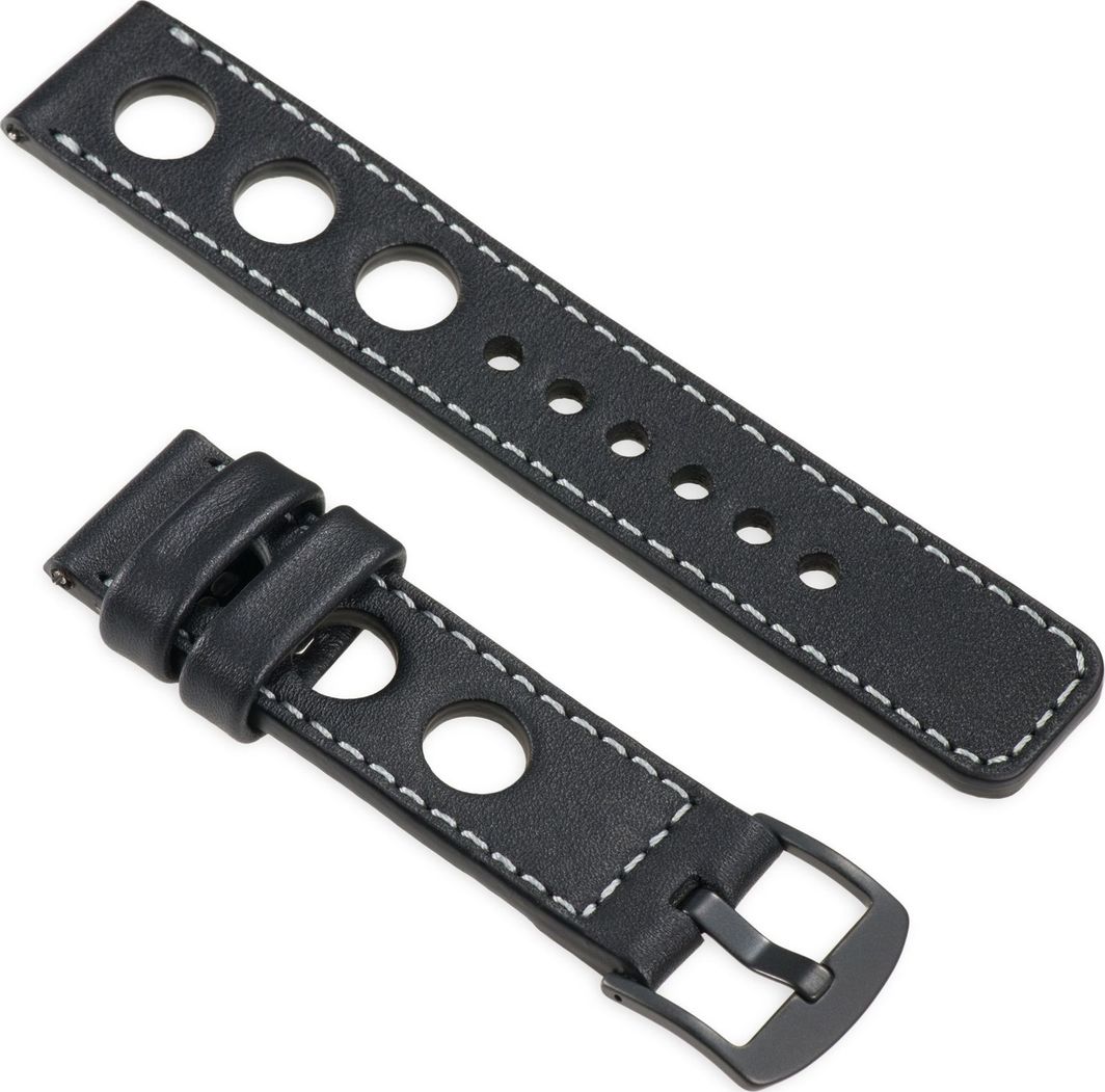 moVear Polski Elegancki Skórzany pasek 20mm, rozmiar M/L do zegarka / smartwatcha | Czarny moVear uBand R1 Standard 1