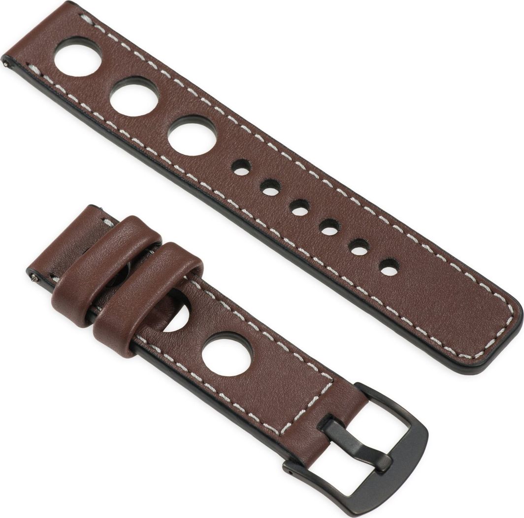 moVear Polski Elegancki Skórzany pasek 20mm, rozmiar M/L do zegarka / smartwatcha | Brązowy moVear uBand R1 Standard 1