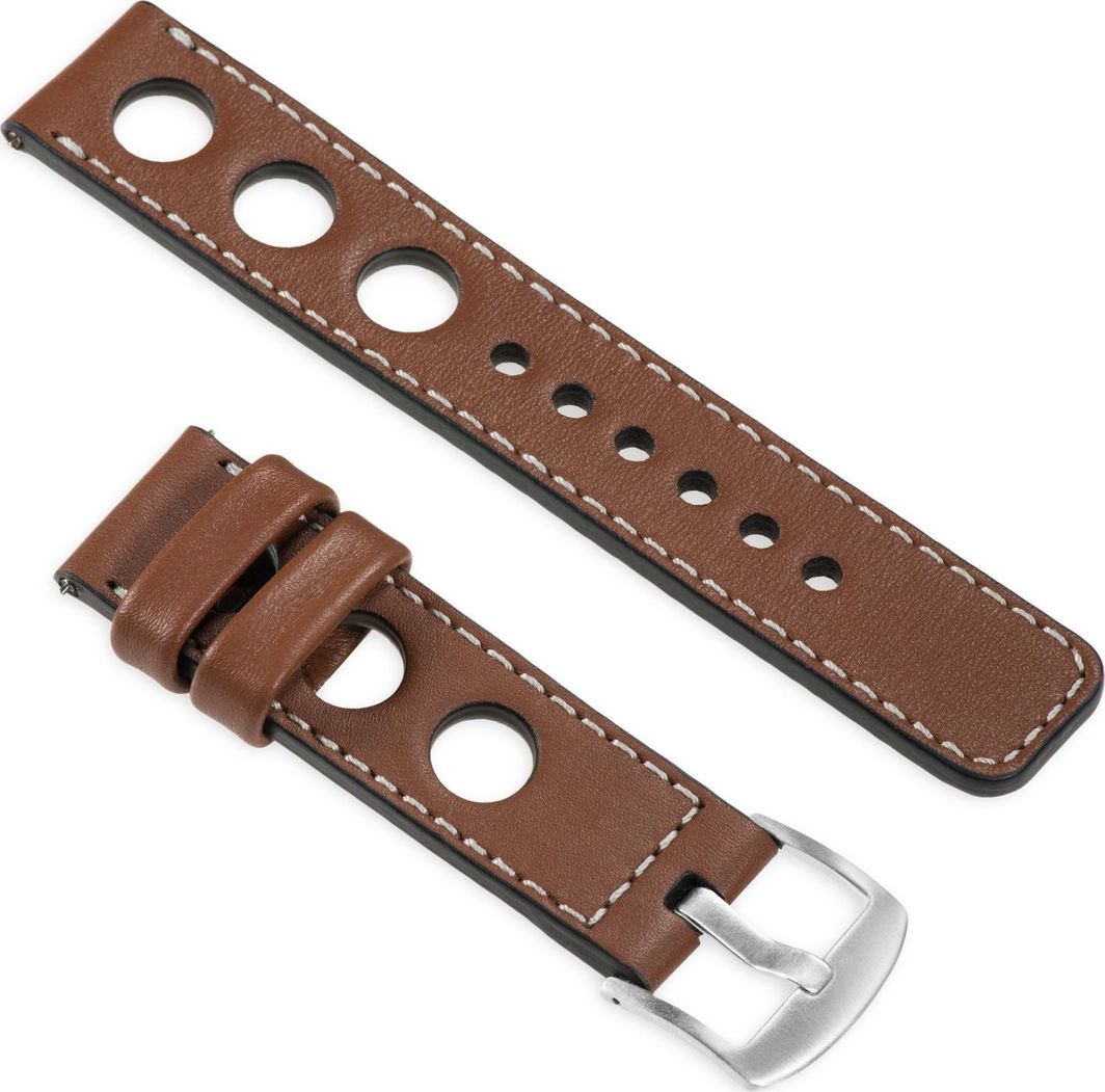 moVear Polski Elegancki Skórzany pasek 20mm, rozmiar M/L do zegarka / smartwatcha | Brązowy moVear uBand R1 Standard 1
