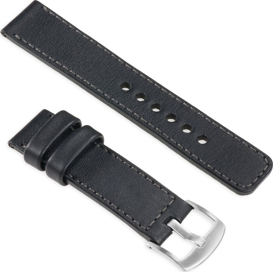 moVear Polski Elegancki Skórzany pasek 22mm do Apple Watch 5/4/3/2/1 42/44mm | Czarny moVear uBand C1 Standard 1