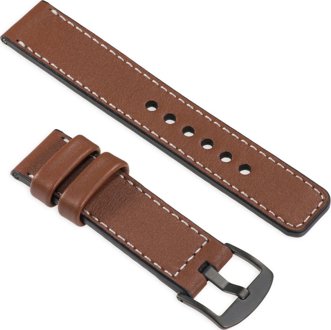moVear Polski Elegancki Skórzany pasek 22mm do Apple Watch 5/4/3/2/1 42/44mm | Brązowy moVear uBand C1 Standard 1
