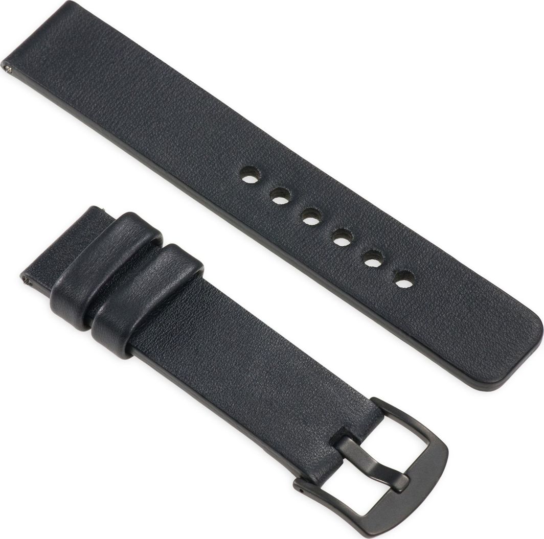 moVear Polski Elegancki Skórzany pasek 22mm do Samsung Galaxy Watch 3/1 (45/46mm) / Gear S3 | Czarny moVear uBand S1 Standard 1