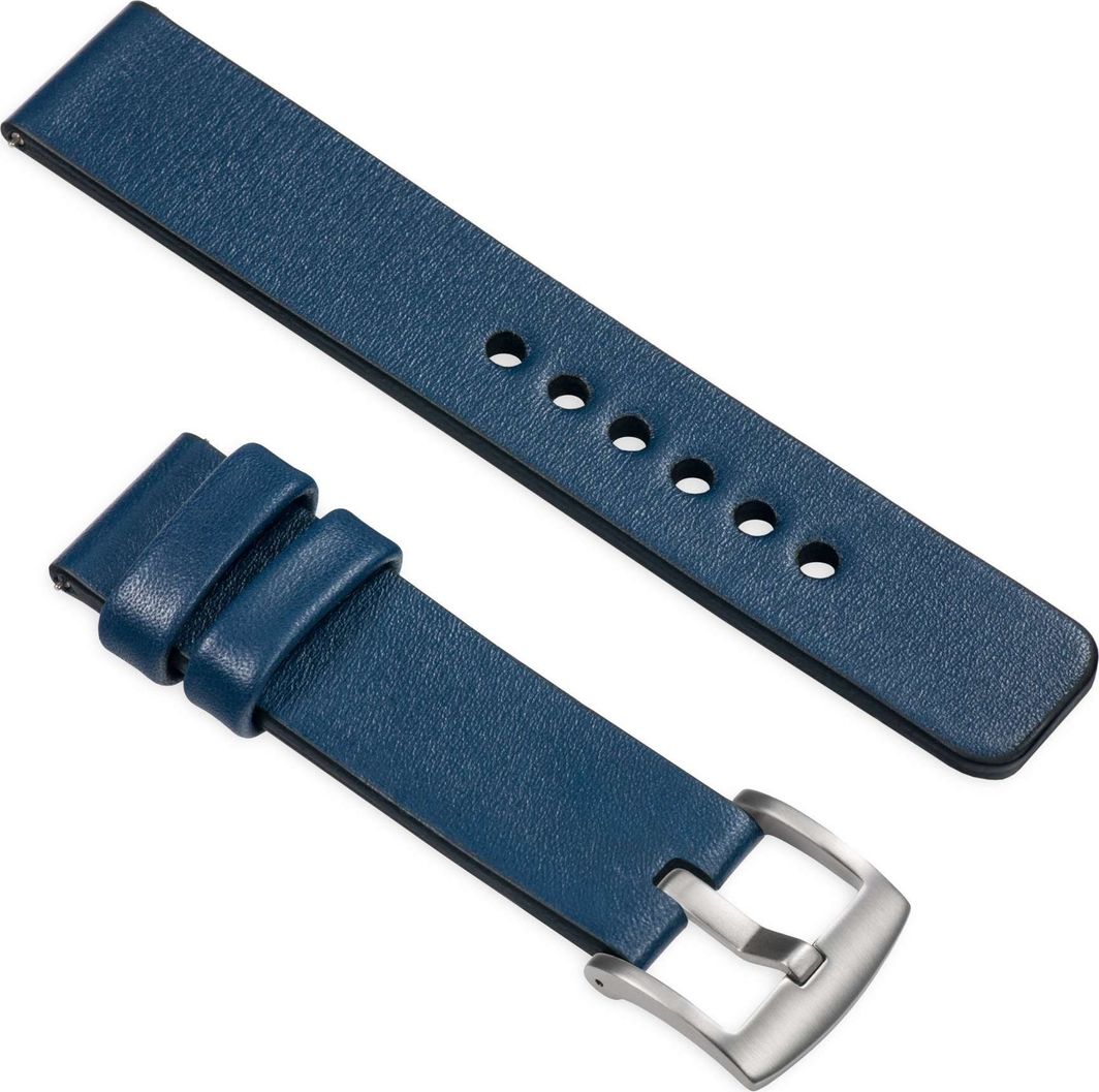 moVear Polski Elegancki Skórzany pasek 22mm rozmiar M/L do zegarka / smartwatcha | Granatowy moVear uBand S1 Standard 1