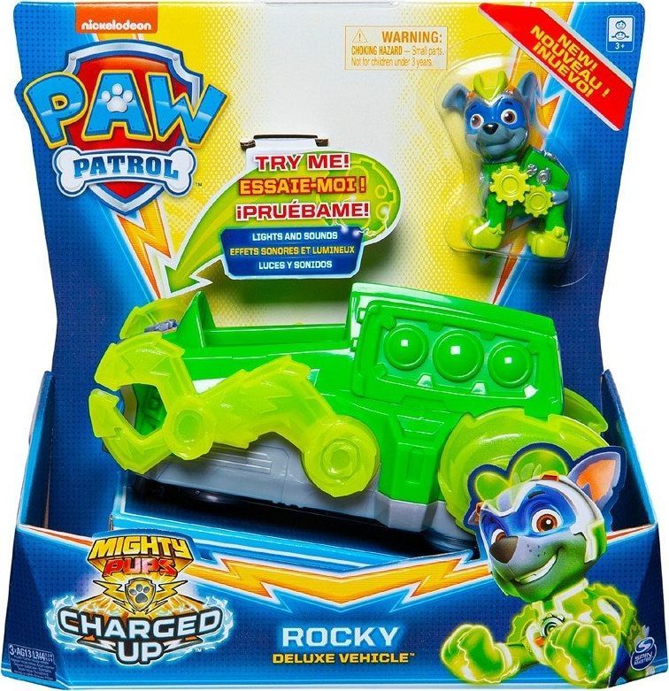 Figurka Spin Master Psi Patrol Mighty Pups Charged up - pojazd Rocky (6055753/20121276) 1