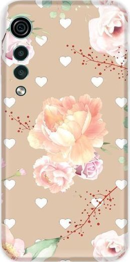 CaseGadget ETUI NADRUK BIAŁE SERCA I RÓŻE LG VELVET standard 1