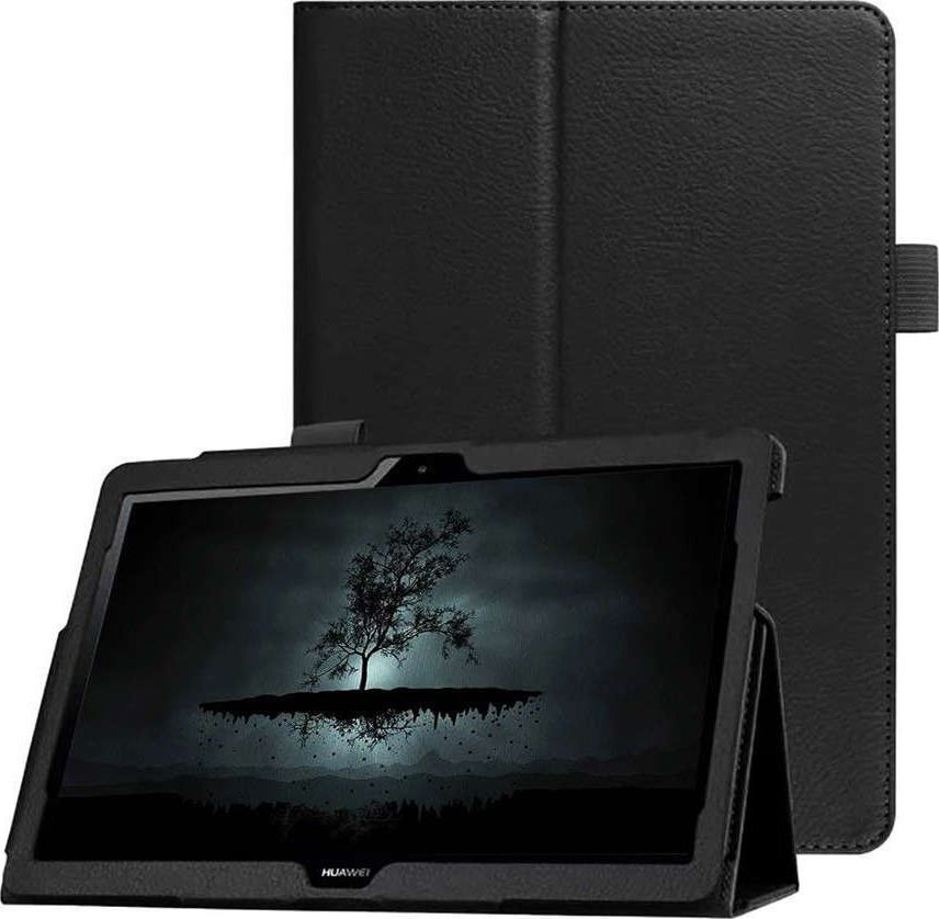 Etui na tablet Alogy Etui obudowa Alogy stojak do Huawei MediaPad T5 10.1 Czarne + Szkło Alogy uniwersalny 1