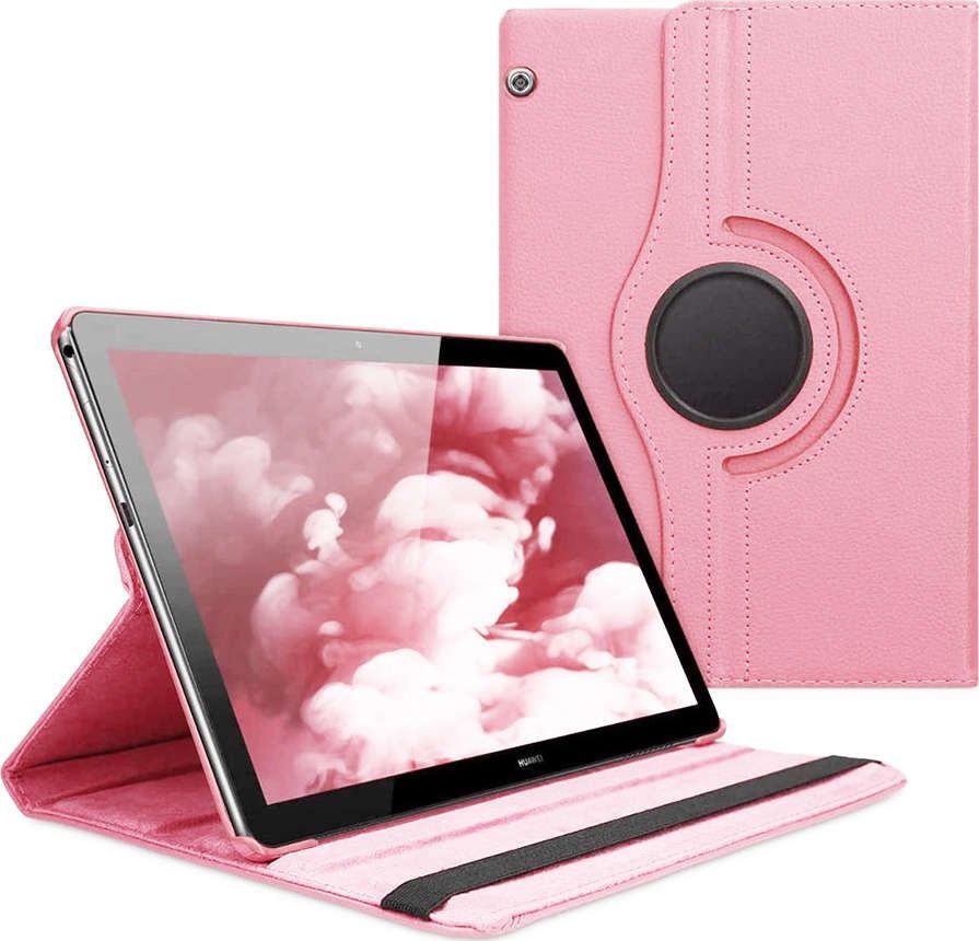 Etui na tablet Alogy Etui obrotowe Alogy 360 do Huawei MediaPad T5 10.1 Różowe + Szkło Alogy uniwersalny 1