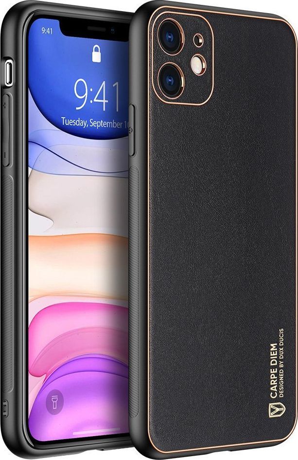 Dux Ducis Dux Ducis Yolo eleganckie etui pokrowiec ze skóry ekologicznej iPhone 12 mini czarny uniwersalny 1
