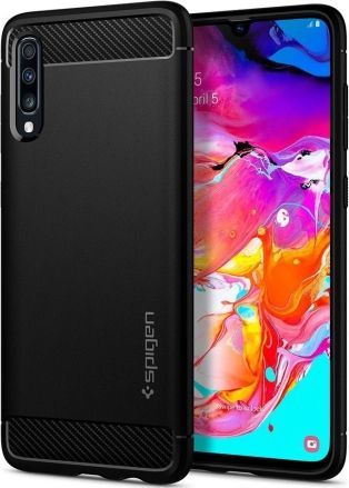 Spigen SPIGEN SGP Etui Spigen Rugged Armor SAMSUNG GALAXY A70 Matte CZARNE 1