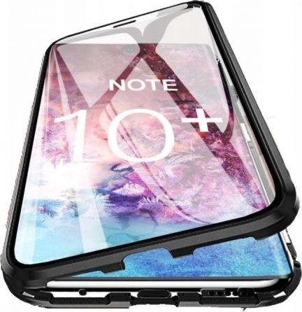 Etui Magnetic 3w1 SAMSUNG GALAXY NOTE 10+ PLUS Aluminium i Szkło Double Magnetic 360 czarne 1