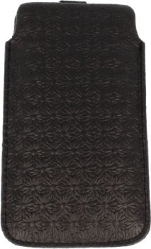 Etui wsuwka skórzana Daisies SAMSUNG S8/ S9/ IPHONE X/ LG G3/ P9 LITE MINI czarna 1