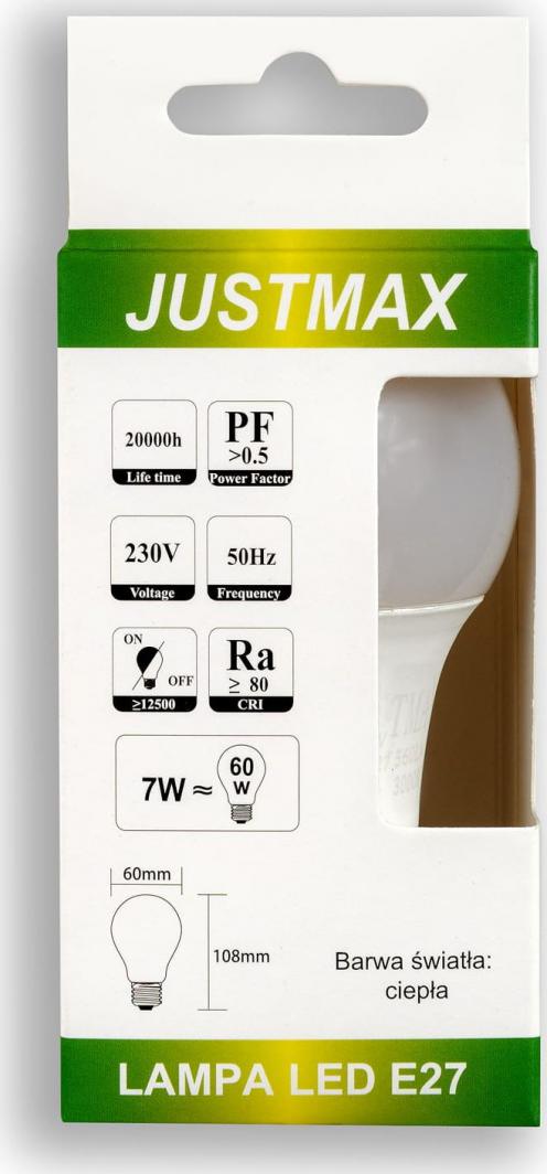 Auhilon Mleczna żarówka E27 LED ciepła 7W Auhilon A60M-220-7E27-RN-7W 1
