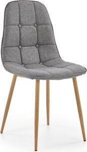 Halmar Krzesło K316 szare tapicerowane na metalowych nogach HALMAR 1
