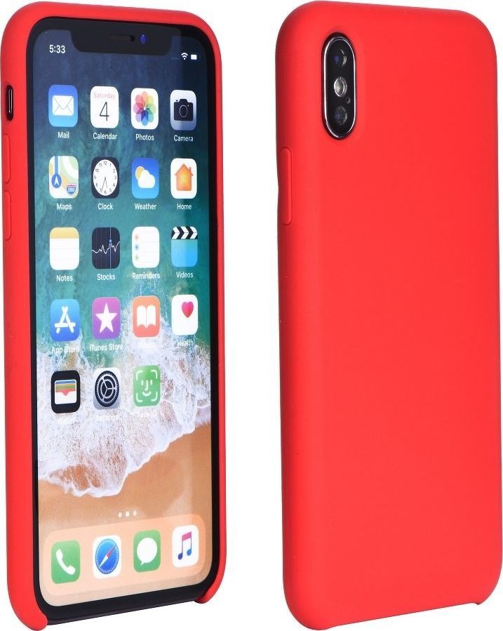 Partner Tele.com Futerał Forcell SILICONE do IPHONE XS Max ( 6,5 ) czerwony (1) (z wycięciem na logo) 1