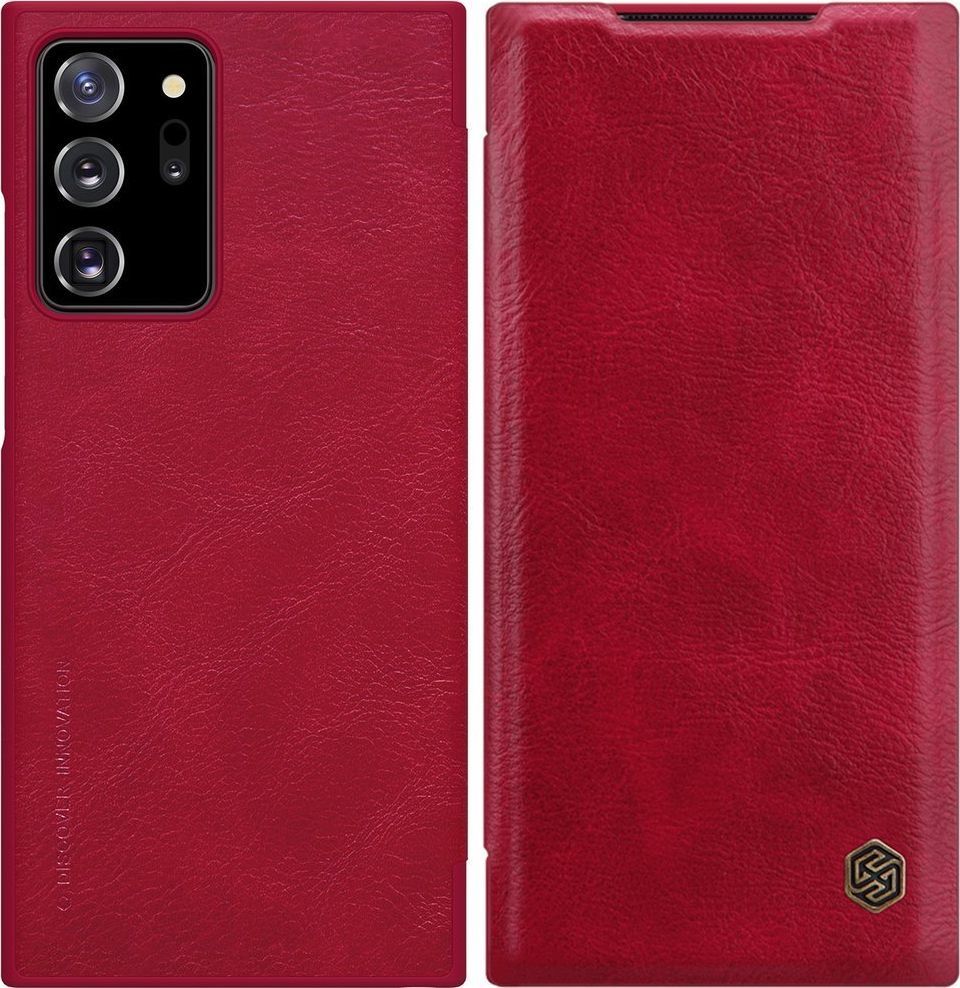 Nillkin Etui skórzane z klapką Nillkin QIN do Samsung Galaxy Note 20 Ultra (Czerwone) uniwersalny 1