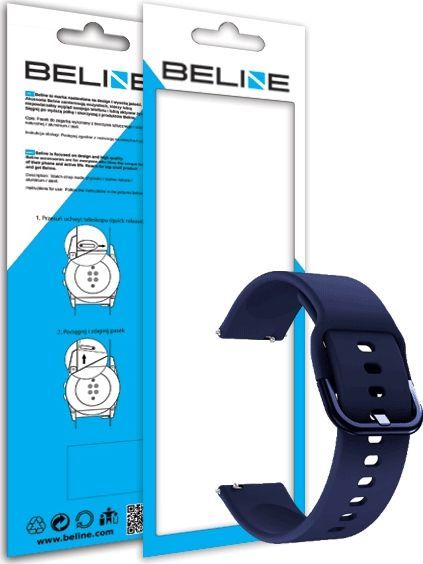 Beline Beline pasek Watch 22mm Classic granatowy/navy blue 1