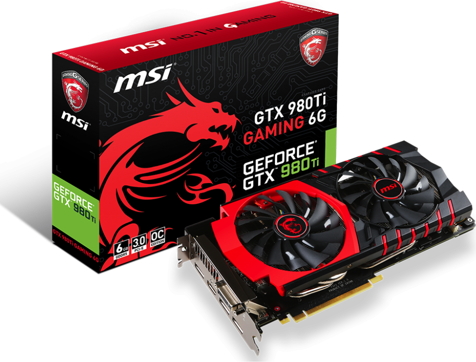 MSI GTX 980Ti GAMING 6G 箱付き MSI GeForce GTX 980Ti 6GB GDDR5 (384 bit) DVI, HDMI, 3x DP