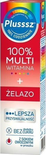 Polski Lek Plusssz 100% Multiwitamina + Żelazo, 20 tabletek musujących 1