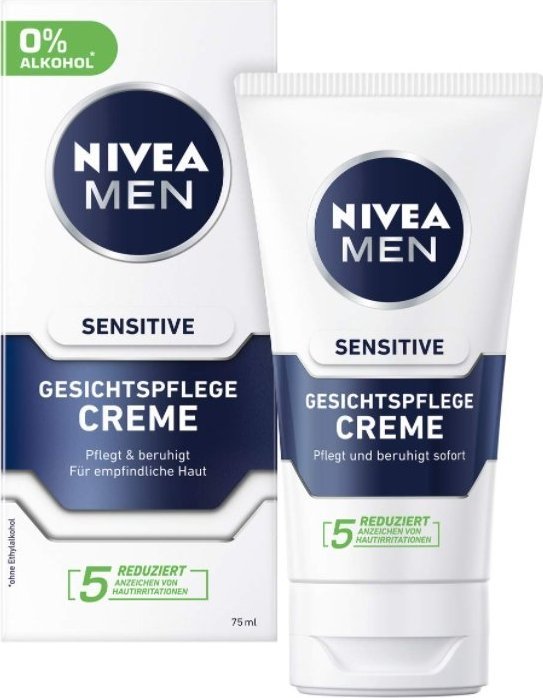 Nivea (DE) Nivea Men, Nawilżający krem do twarzy, skóra wrażliwa, 75 ml (PRODUKT Z NIEMIEC) 1