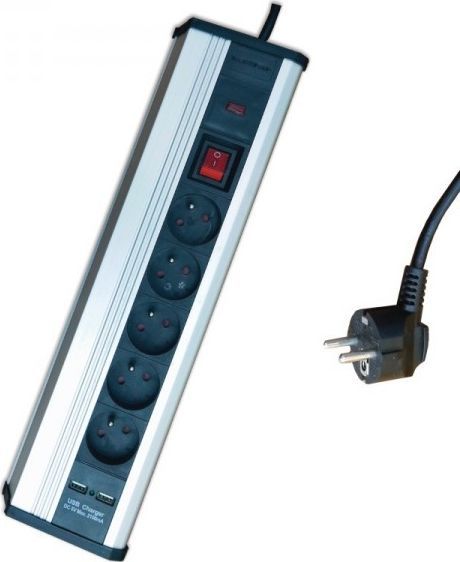 Listwa zasilająca Elektrom przeciwprzepięciowa 5 gniazd 1.5 m biała (PR_SPEC151USB) 1