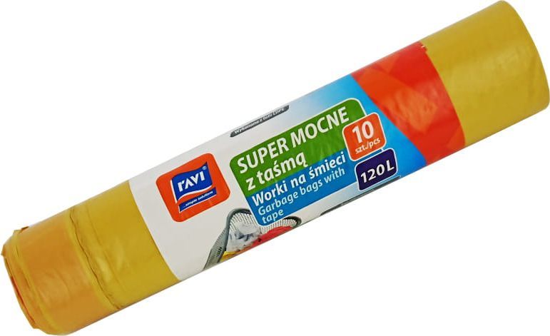 Ravi Worki na śmieci 120L 10szt. żółte 1