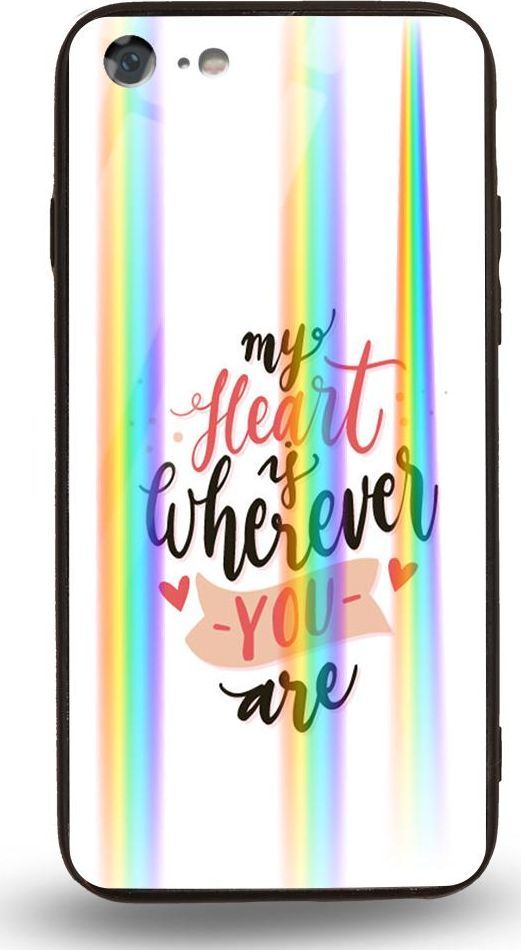 Mojworld Etui na Apple iPhone 7 / 8 - Rainbow Case - My heart is wherewer u are 1