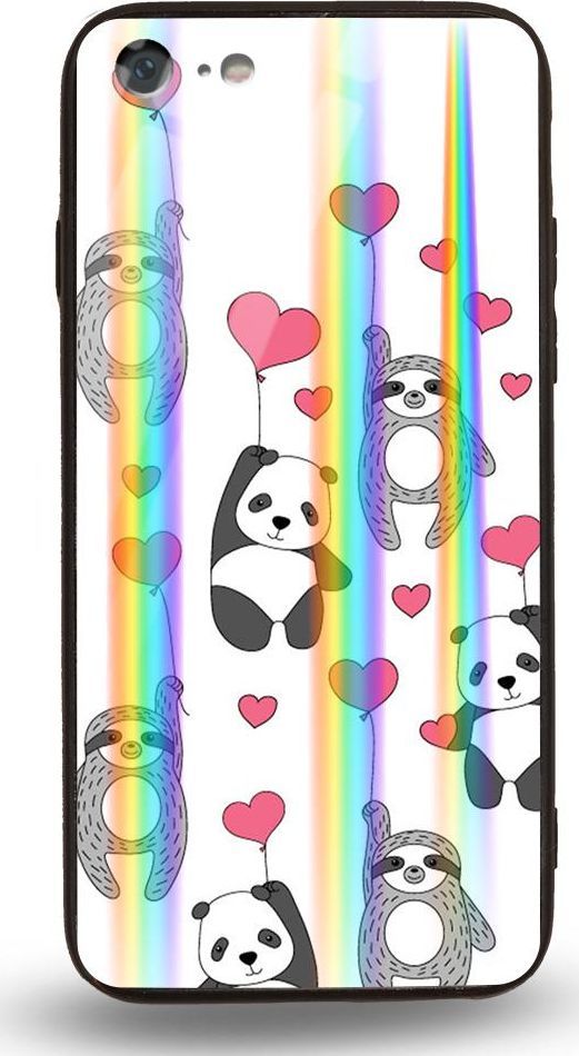 Mojworld Etui na Apple iPhone 7 / 8 - Rainbow Case - Love Panda 1