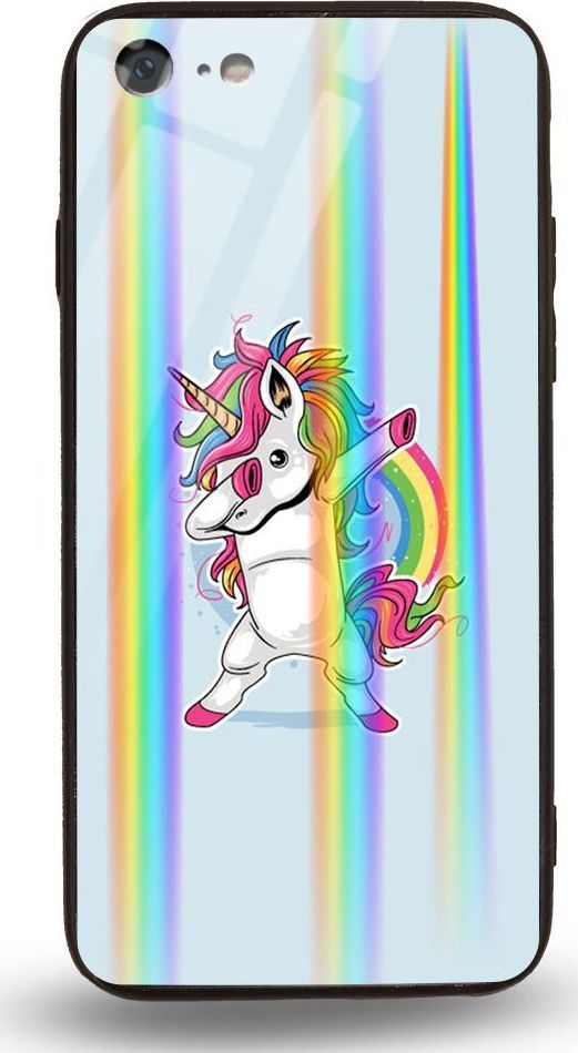 Mojworld Etui na Apple iPhone 7 / 8 - Rainbow Case - Lovely Unicorn 1