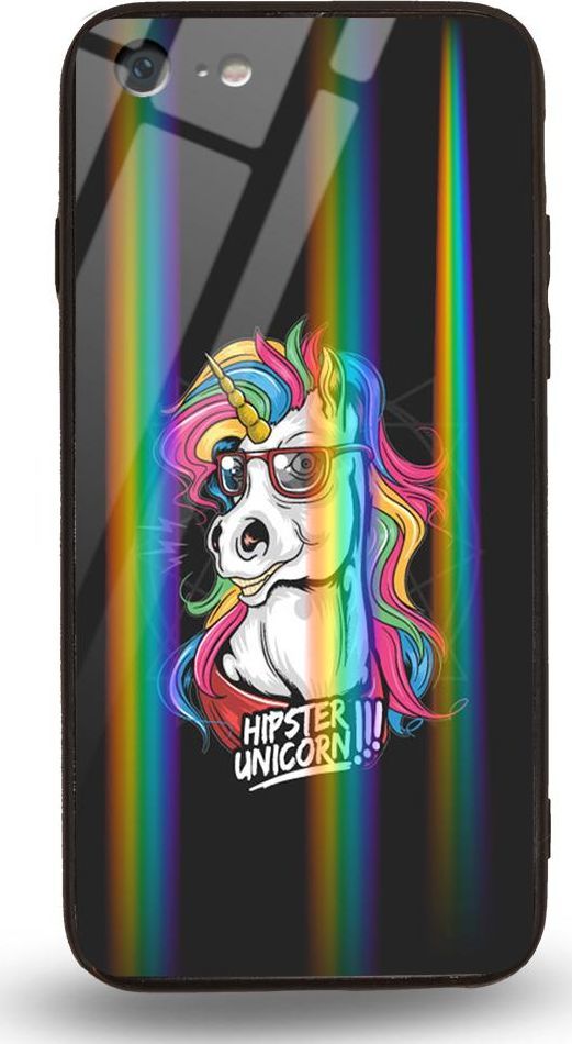 Mojworld Etui na Apple iPhone 7 / 8 - Rainbow Case - Hipster Unicorn 1