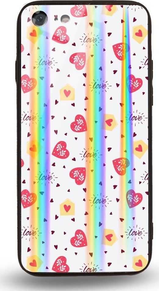 Mojworld Etui na Apple iPhone 7 / 8 - Rainbow Case - Lovely hearts 1