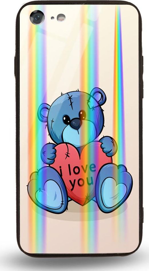 Mojworld Etui na Apple iPhone 7 / 8 - Rainbow Case - I love You Bear 1