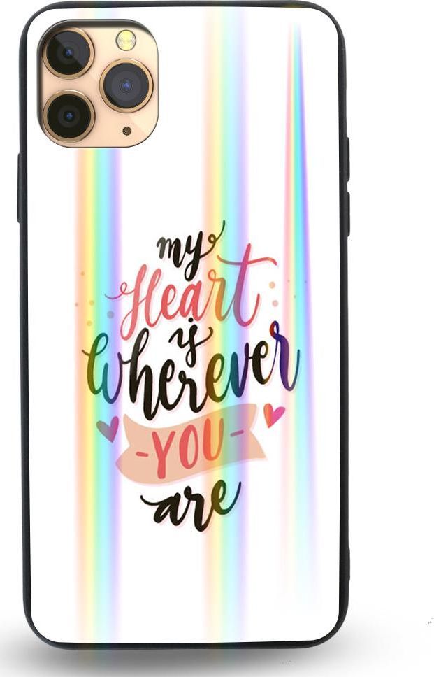 Mojworld Etui na Apple iPhone 11 Pro - Rainbow Case - My heart is wherewer u are 1