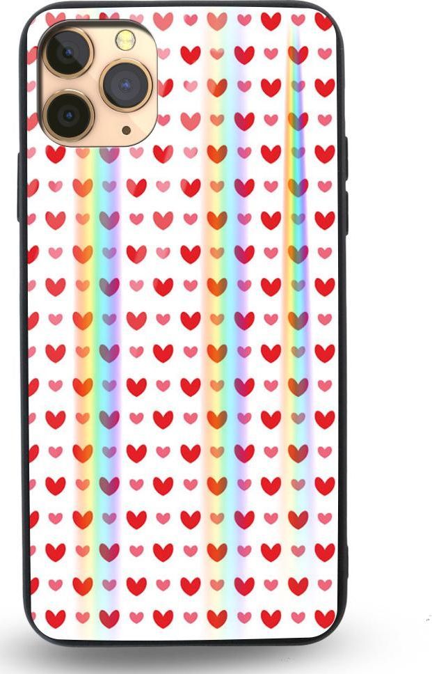 Mojworld Etui na Apple iPhone 11 Pro - Rainbow Case - Small red hearts 1