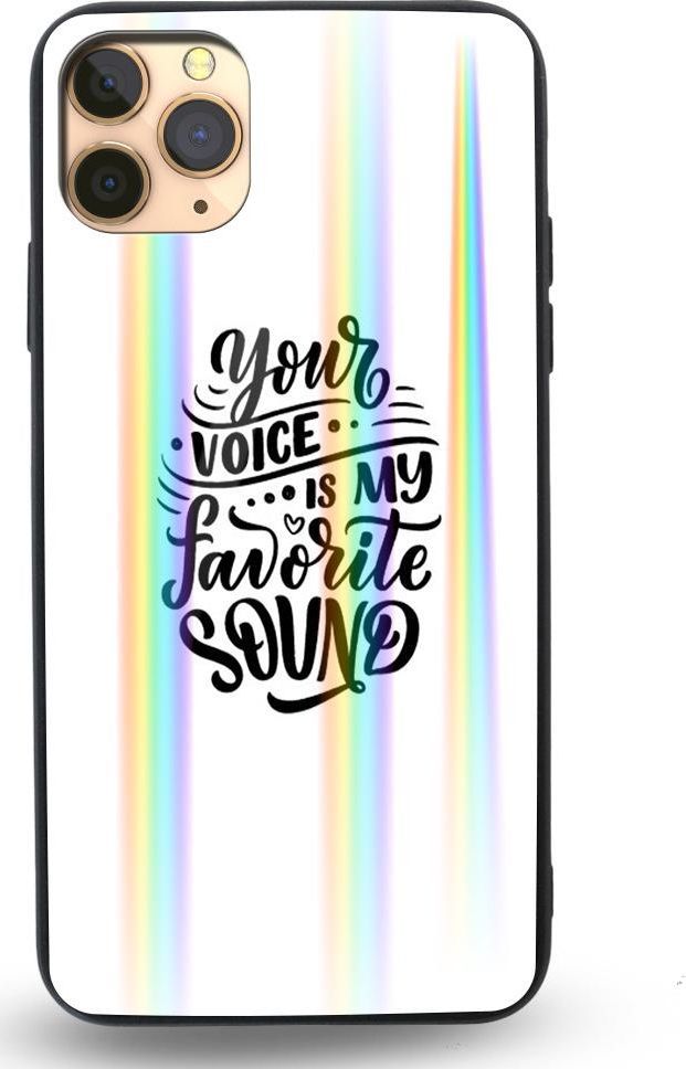 Mojworld Etui na Apple iPhone 11 Pro Max - Rainbow Case - Your voice is my favorite sound 1