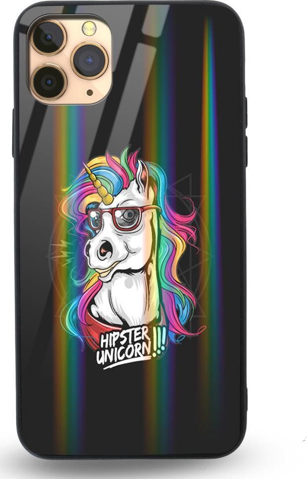 Mojworld Etui na Apple iPhone 11 Pro Max - Rainbow Case - Hipster Unicorn 1