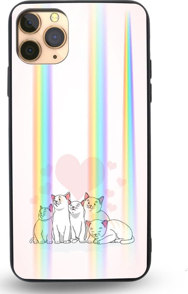 Mojworld Etui na Apple iPhone 11 Pro Max - Rainbow Case - Love from the cats 1
