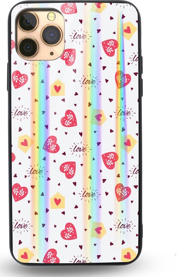 Mojworld Etui na Apple iPhone 11 Pro Max - Rainbow Case - Lovely hearts 1