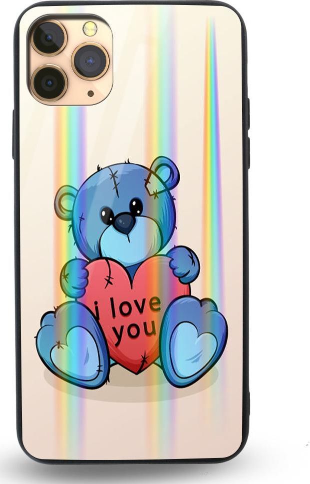 Mojworld Etui na Apple iPhone 11 Pro Max - Rainbow Case - I love You Bear 1