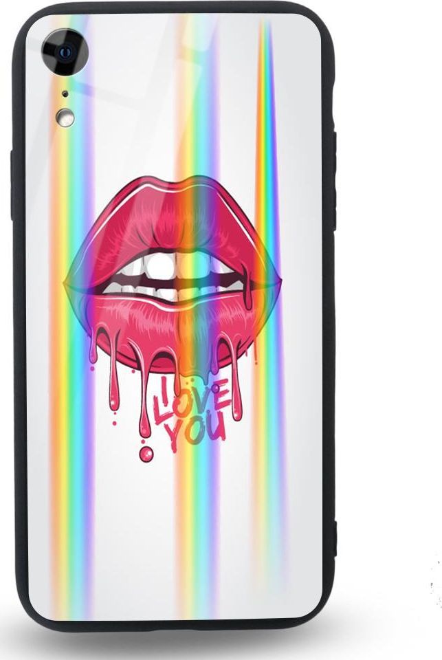 Mojworld Etui na Apple iPhone XR - Rainbow Case - Love You 1