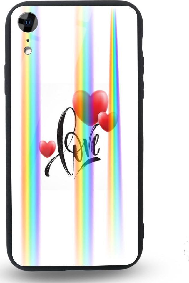Mojworld Etui na Apple iPhone XR - Rainbow Case - Love 1