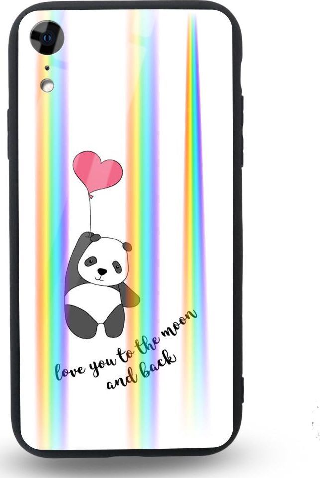 Mojworld Etui na Apple iPhone XR - Rainbow Case - Love You to the Moon and back 1