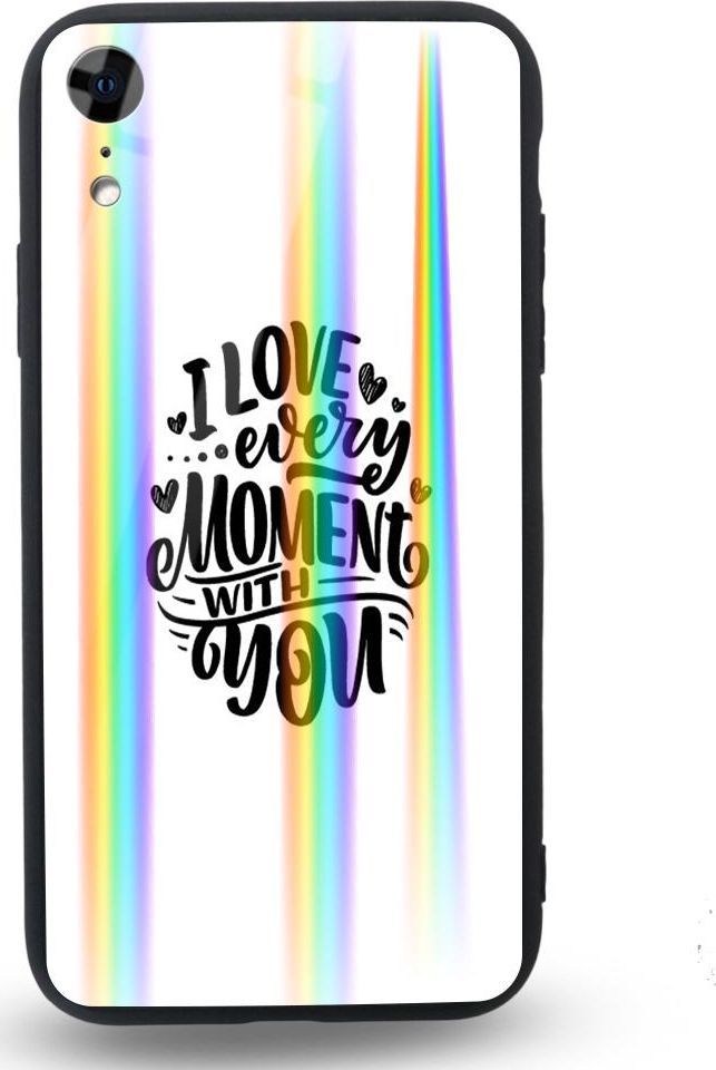 Mojworld Etui na Apple iPhone XR - Rainbow Case - I love every moment with You 1