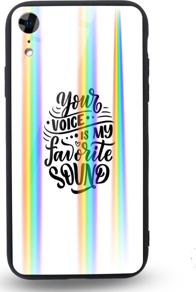 Mojworld Etui na Apple iPhone XR - Rainbow Case - Your voice is my favorite sound 1