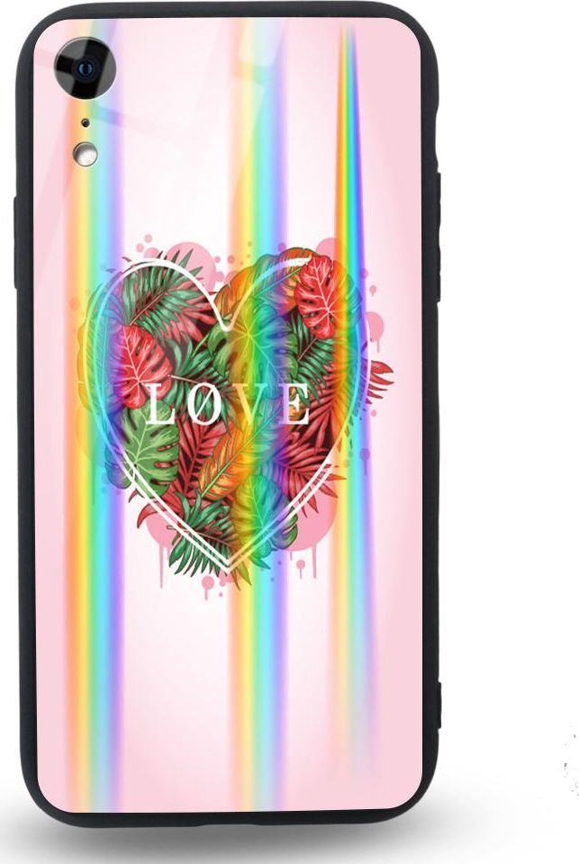 Mojworld Etui na Apple iPhone XR - Rainbow Case - Pink Love 1