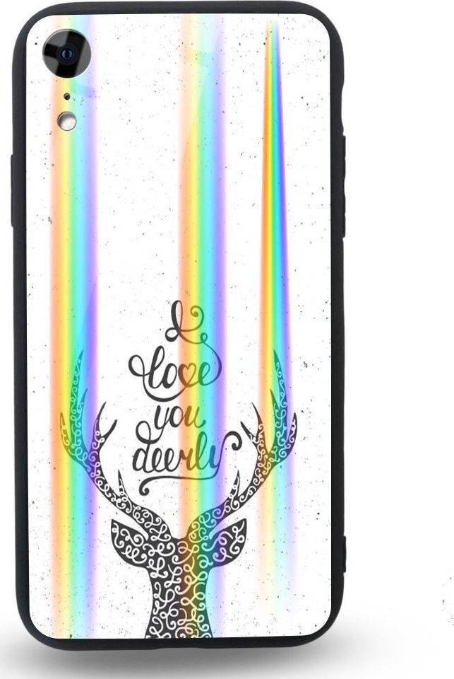 Mojworld Etui na Apple iPhone XR - Rainbow Case - Love You deerly 1